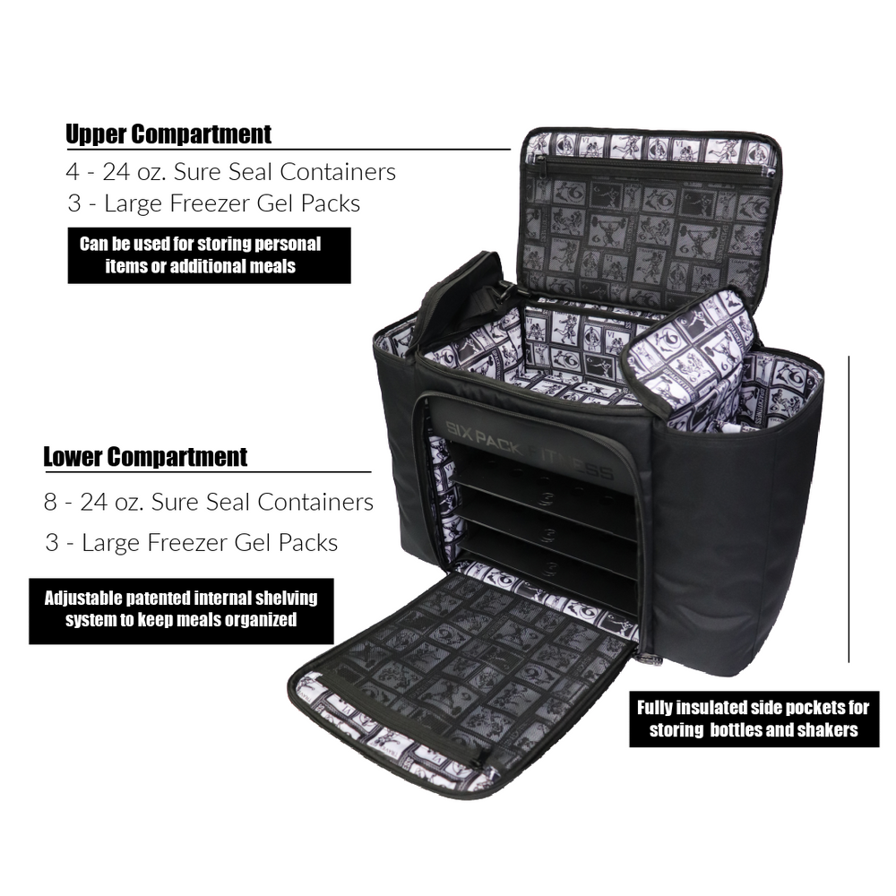 INN'S 1.0 16体セット Innovator 1200 Meal Prep Management Tote 12 - Meal Stealth (Black