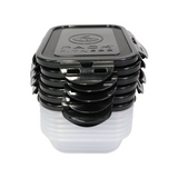 Sure Seal 20 oz. Meal Prep Containers (Set of 6) | Clear/Black