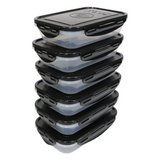 Sure Seal 24 oz. Meal Prep Containers (Set of 6) | Clear/Black