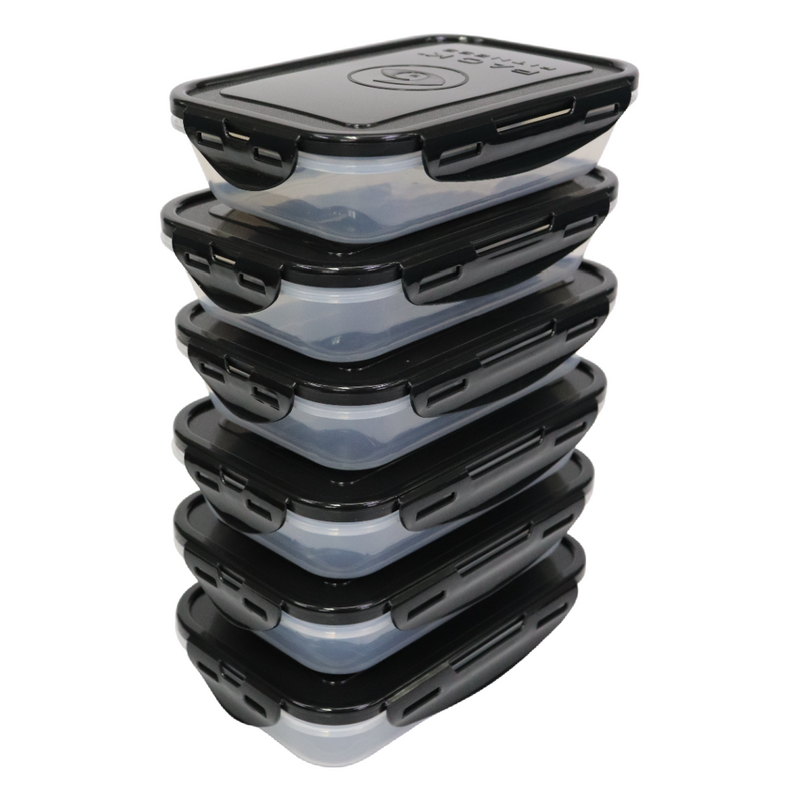 I00000 55 pack Meal Prep Containers with Lids-8.6inX6inX1.6in-Black