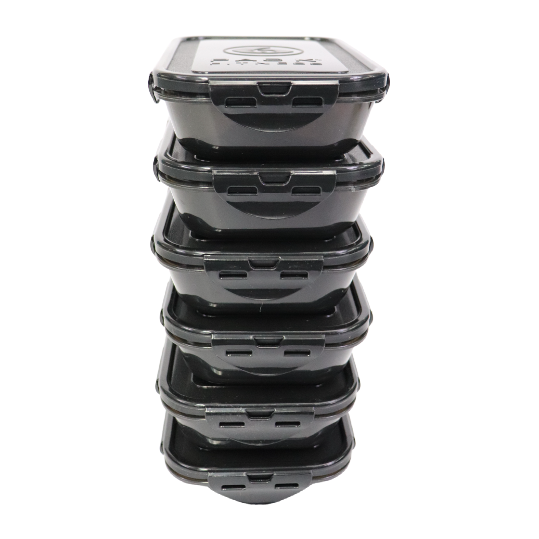 Sure Seal 24 oz. Meal Prep Containers (Set of 6) | Stealth Black – Pure ...