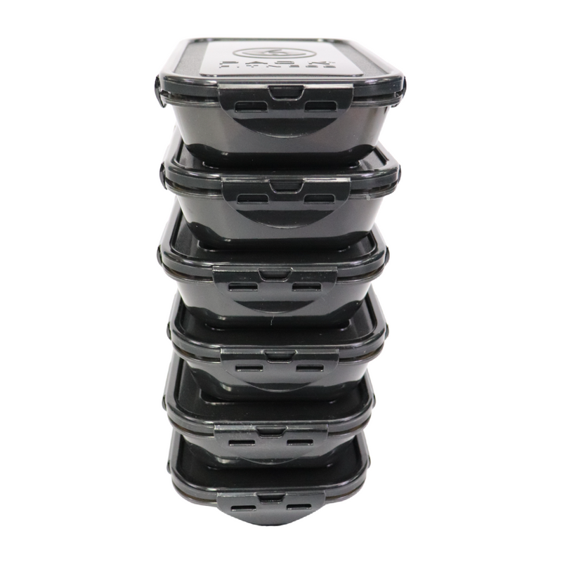 Prep Naturals - Food Storage Containers - Disposable Meal Prep Containers - Plastic Food Containers with Lids - 10 Packs, 24 Ounces, Black